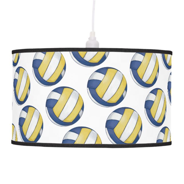 Blue and Yellow Volleyball Patterns Ceiling Lamp (Front)