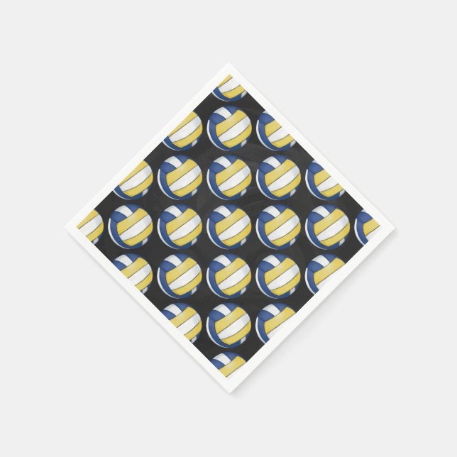 Blue and Yellow Volleyball Patterns Napkins (Corner)
