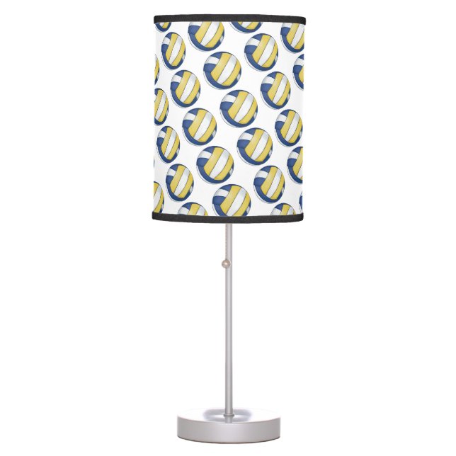 Blue and Yellow Volleyball Patterns Table Lamp (Front)