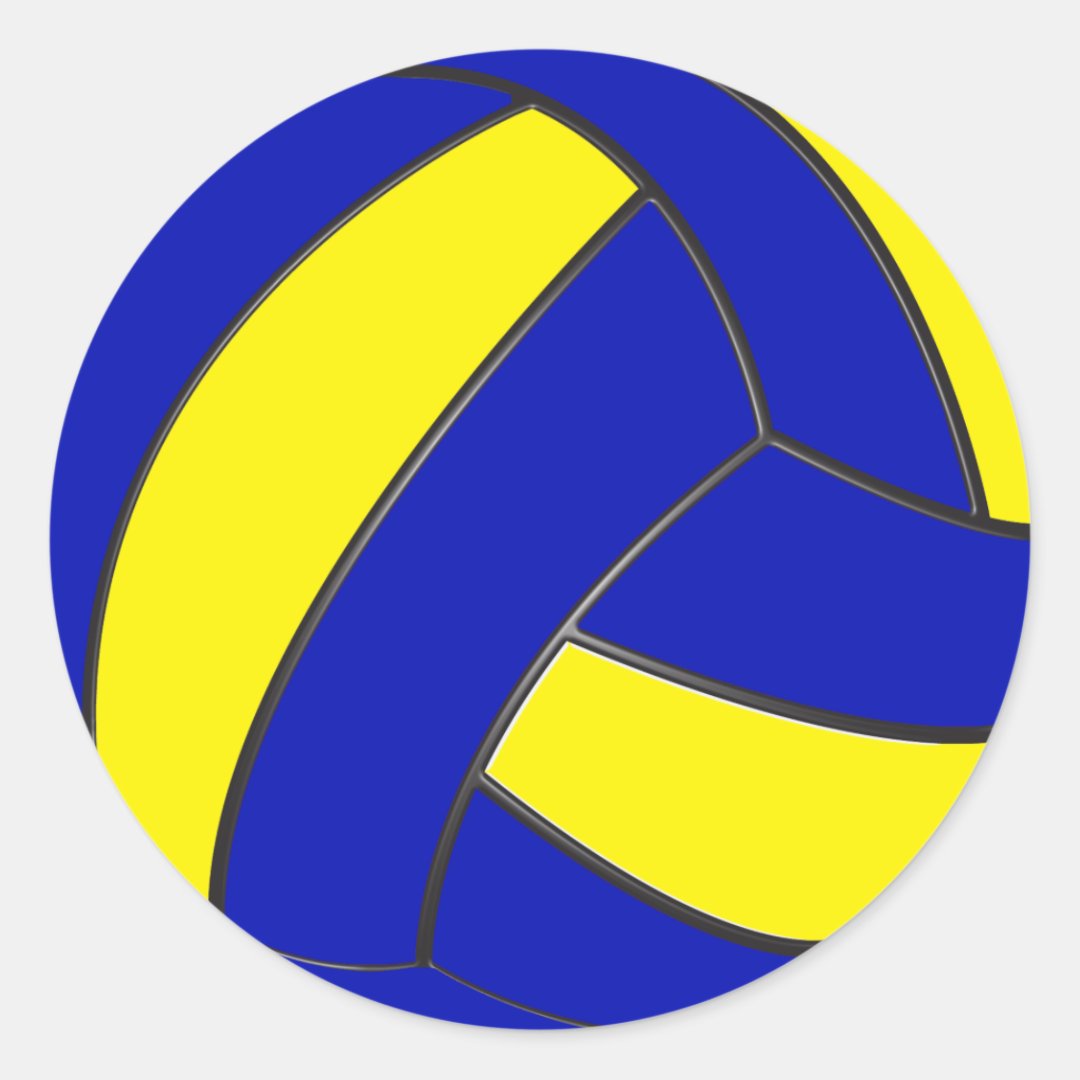 Blue and Yellow Volleyball Stickers Zazzle