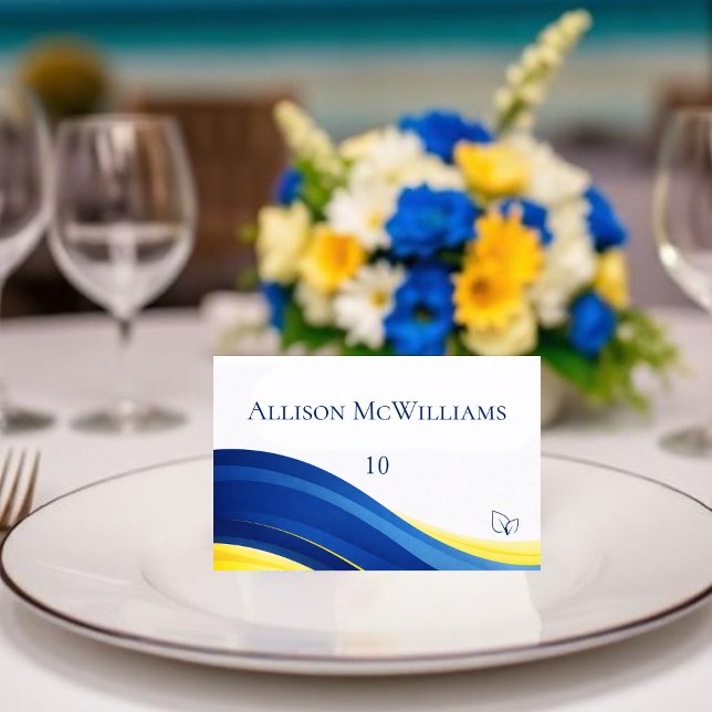 Blue and Yellow Wedding Place Cards Vege Icon (Blue and Yellow Wedding Place Cards Vege Icon)