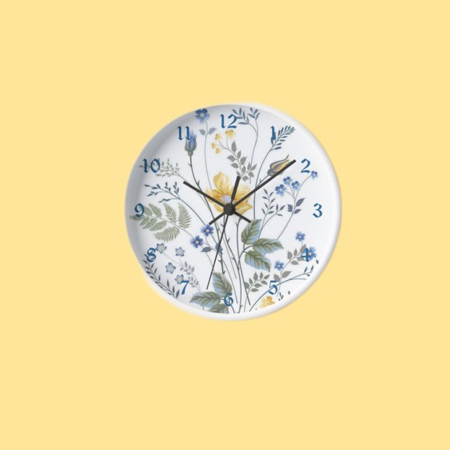 Blue and Yellow Wildflowers  Clock (Creator Uploaded)