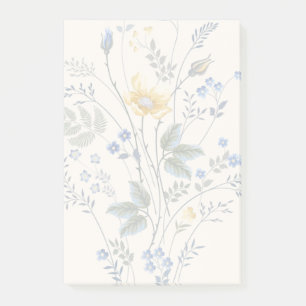 Blue and yellow wildflowers post-it notes