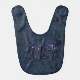 Blue Andrew Name Logo, Baby Bib
