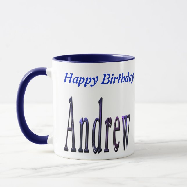 Blue Andrew Name Logo, Mug (Left)