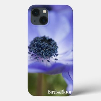 Blue Anemone Iphone 13 Case by birdsandblooms at Zazzle