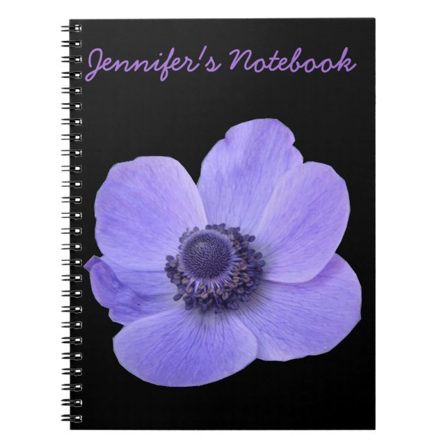 Blue Anemone Customizable Notebook (Front)