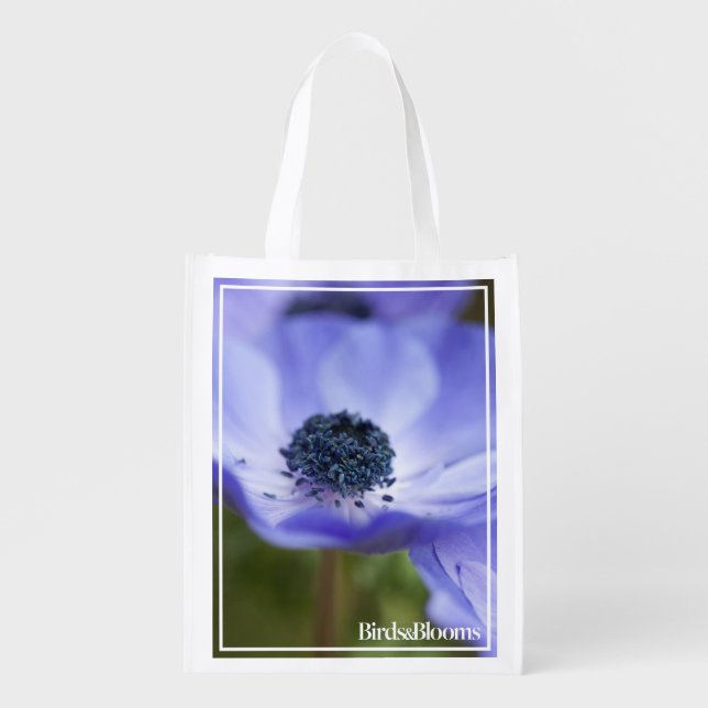 Blue Anemone Grocery Bag (Front)