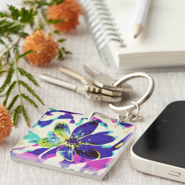 blue anemone keychain (Front Right)