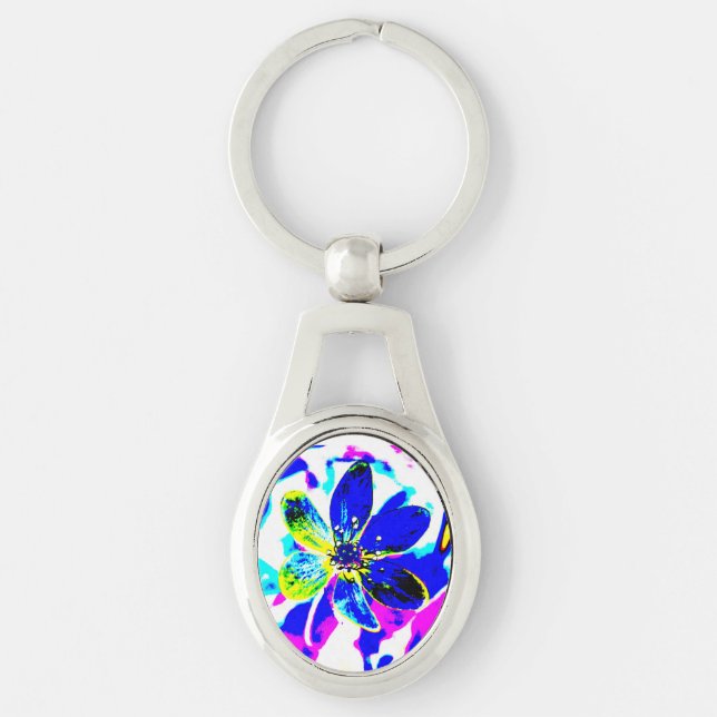 Blue anemone  keychain (Front)