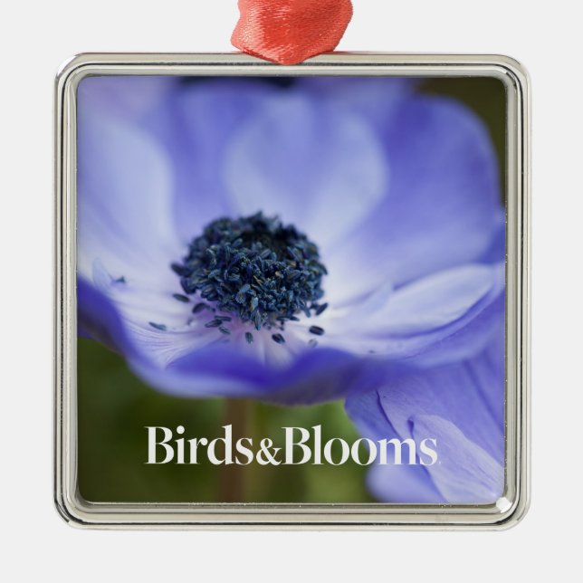 Blue Anemone Metal Ornament (Front)