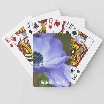 Blue Anemone Playing Cards by birdsandblooms at Zazzle