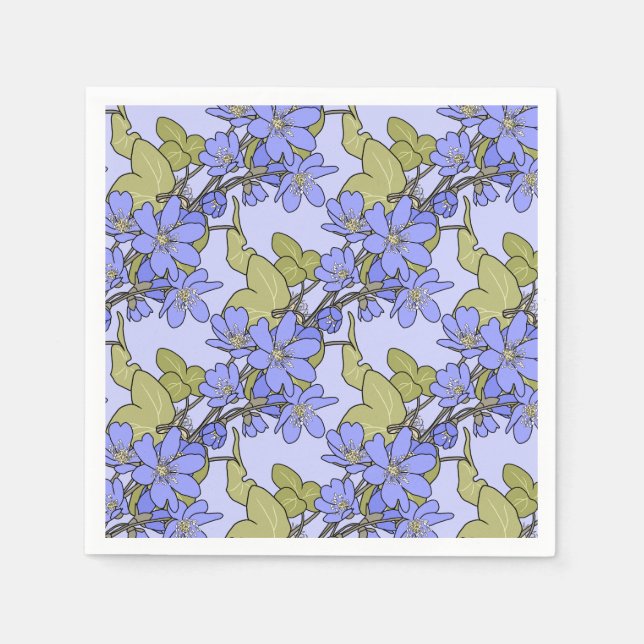 Blue Anemones Napkins (Front)