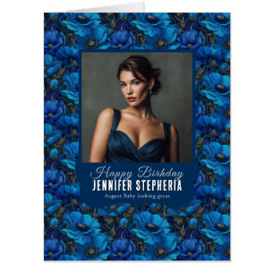 Blue Anemones Theme 40Th Birthday Contemporary Card