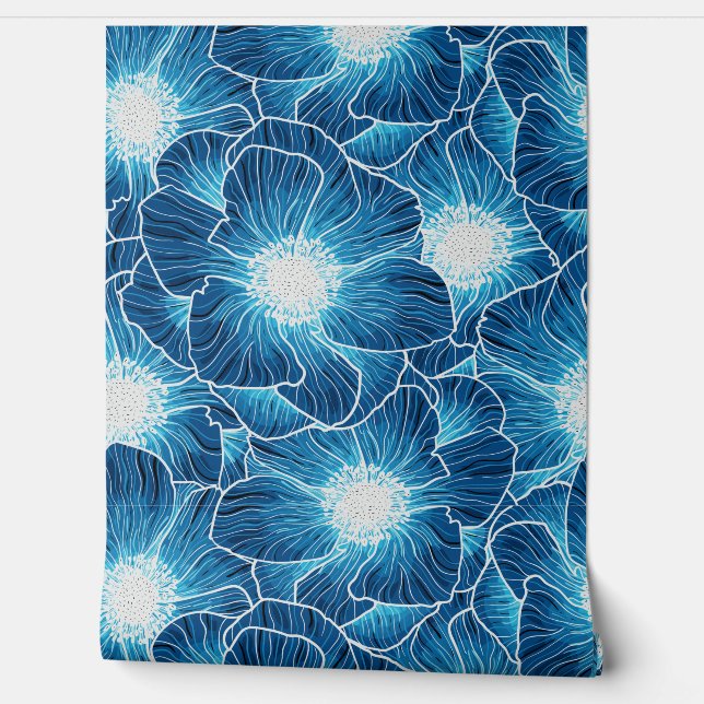 Blue Anemones Wildflower G605 Wallpaper (Unrolling)