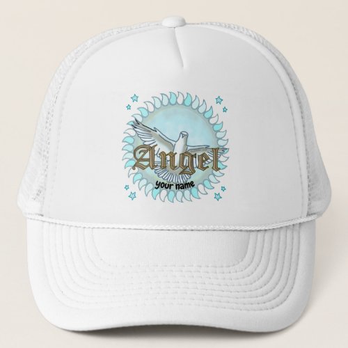 Blue Angel Dove custom name  hat