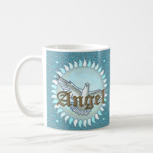 Blue Angel Dove custom name mug 