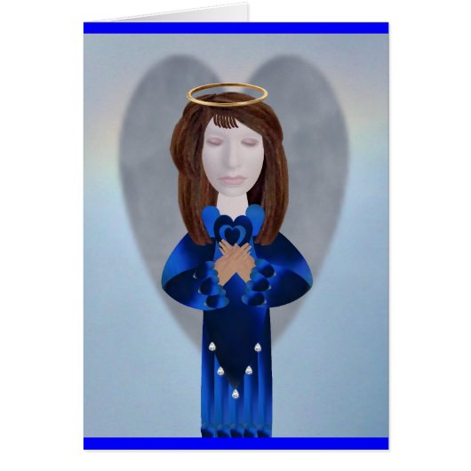 Blue Angel in Prayer Cards (Front)