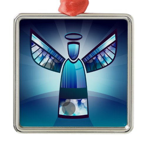 Blue Angel Metal Ornament