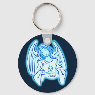 Blue Angel Of Peace Key Chain