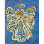 Blue Angel Ornament<br><div class="desc">Painting of a white and gold angel on against a soft blue background.</div>