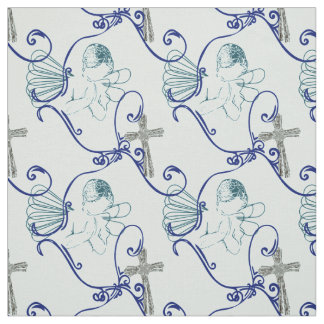 Blue angel pattern fabric