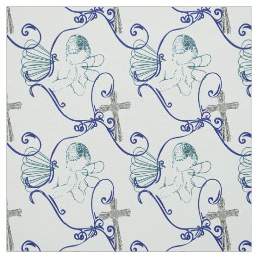 Blue angel pattern fabric