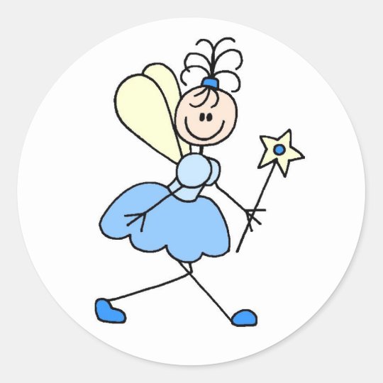 Blue Angel Stick Figure Sticker | Zazzle.com