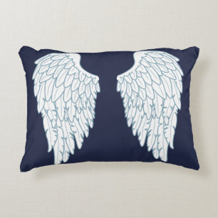 Blue Angel Wings Accent Pillow