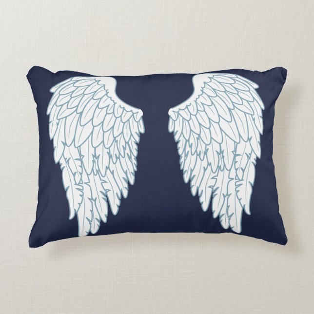 Blue Angel Wings Accent Pillow (Front)