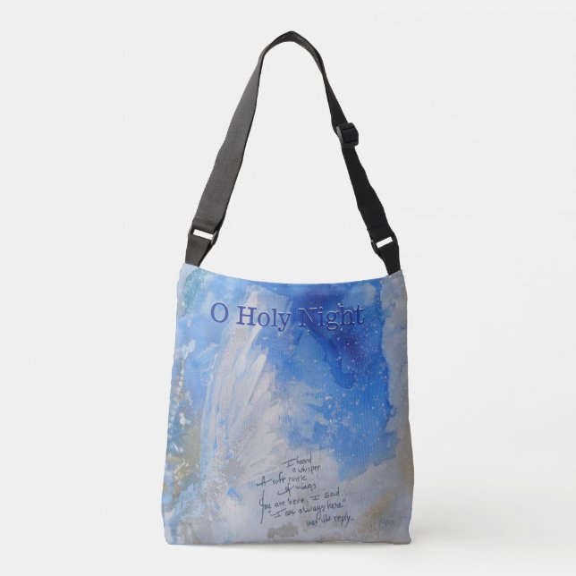 Blue Angel wings, softly present watercolor  Crossbody Bag (Front)