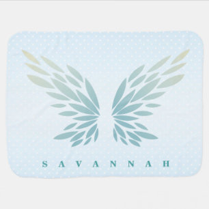 Blue Angel Wings Sweet Dreams Baby Blanket