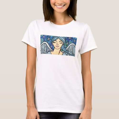 Blue Angel with Stars T_Shirt