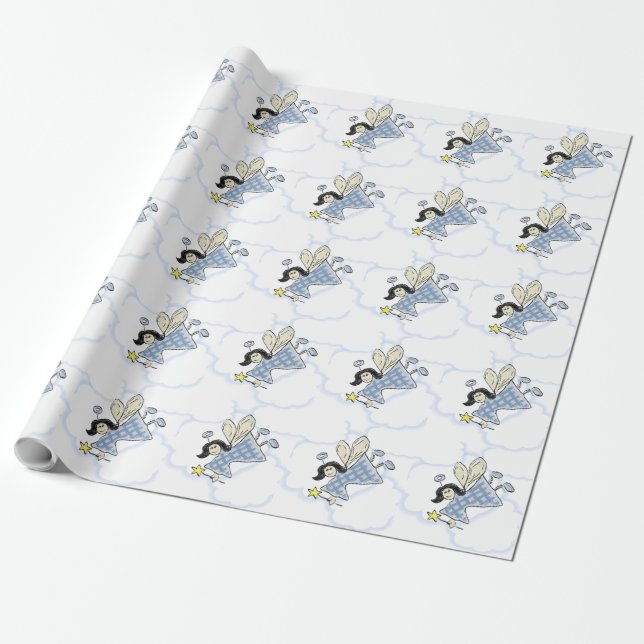Blue Angel Wrapping Paper (Unrolled)