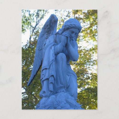 Blue Angel Zink Statue postcard