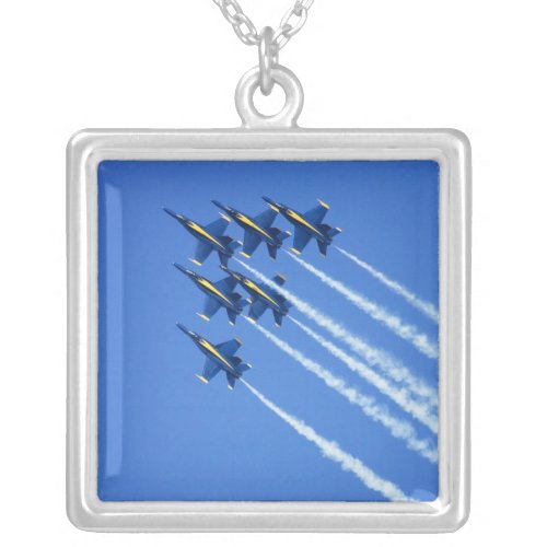 Blue Angels flyby during 2006 Fleet Week 2 Silver Plated Necklace