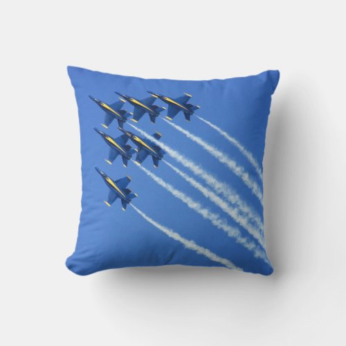 Blue Angels flyby during 2006 Fleet Week 2 Throw Pillow