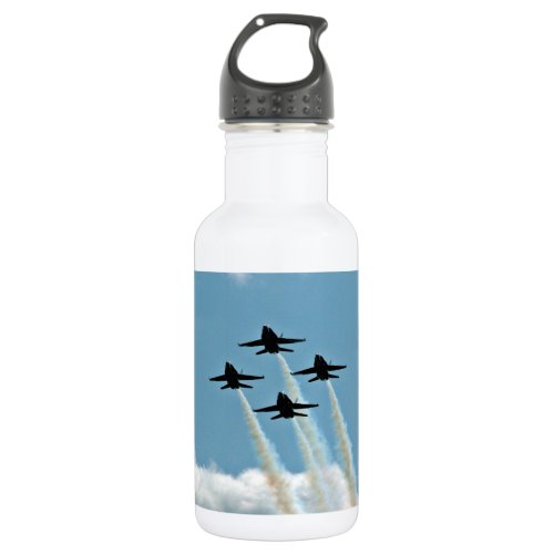 Blue angels in air show stainless steel water bottle