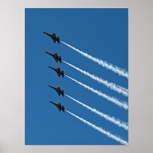 Blue Angels Line Abreast Formation Poster