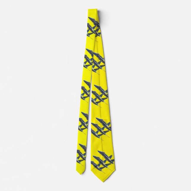BLUE ANGELS ON YELLOW NECK TIE (Back)