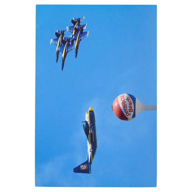 Blue Angels Pensacola Beach Air Show Metal Print (Front)