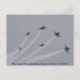 BLUE ANGELS Pensacola Beach, Florida Air Show Postcard