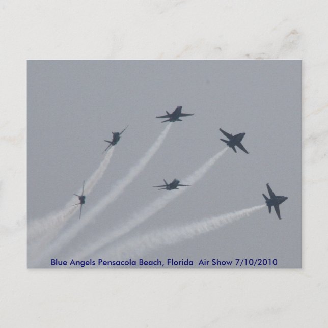 BLUE ANGELS Pensacola Beach, Florida Air Show Postcard (Front)