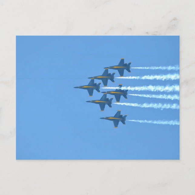 Blue Angels Six Jet Diagonal Formation with Smoke  Postcard (Front)