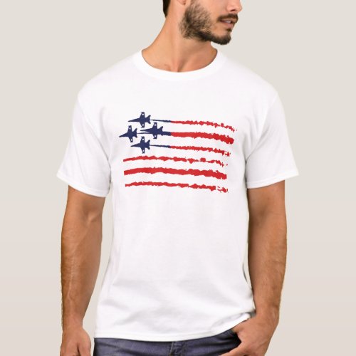 Blue Angels USA Flag T_Shirt