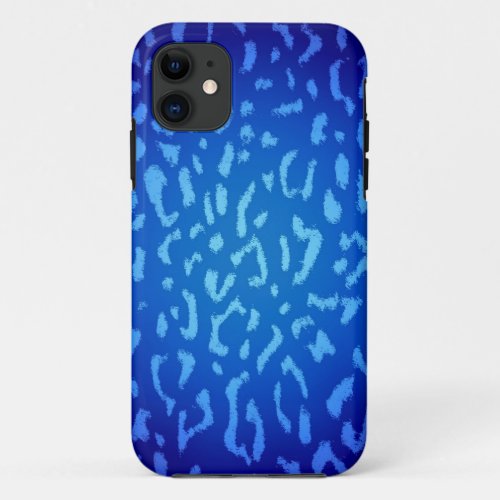 Blue animal print fur skin of leopard 2 iPhone 11 case