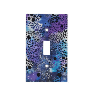 Blue Animal Print Light Switch Cover