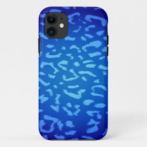 Blue animal print skin texture of leopard iPhone 11 case