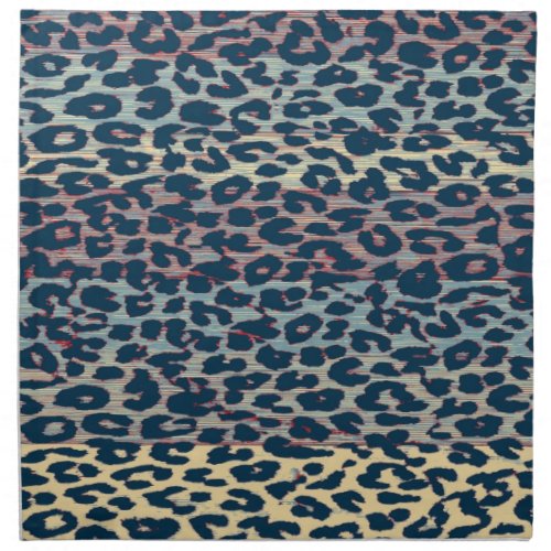 Blue animal print skin texture of leopard cloth napkin