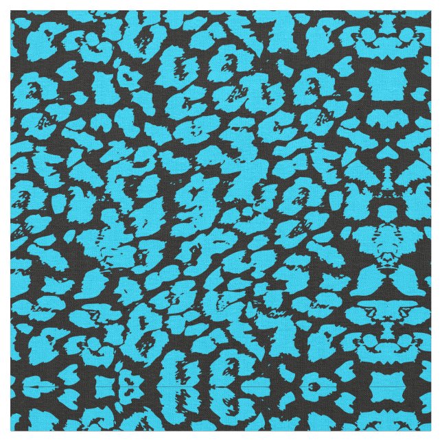 Blue Animal Spots Abstract, Cheetah Like Fabric (Close Up)